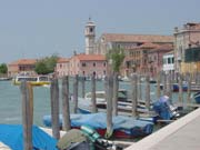 Boats and church on the island of Murano